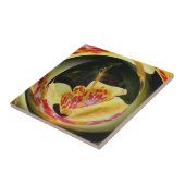 Gelbe Gepunktete Liege Abstrakte Blumen Fliese (Seite)