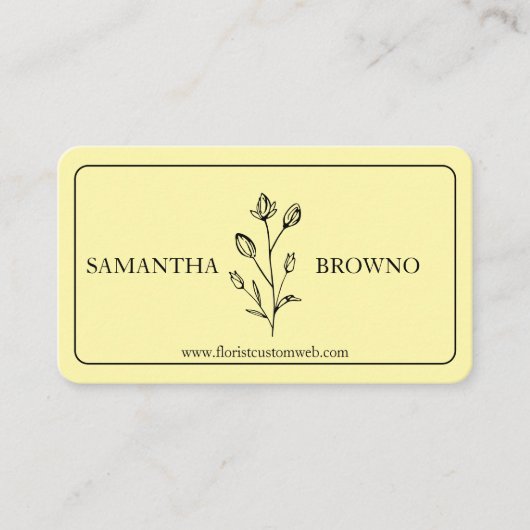 Gelbe Gerahmte Blume Visitenkarte (Vorderseite)