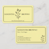 Gelbe Gerahmte Blume Visitenkarte (Vorne/Hinten)