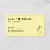 Gelbe Gerahmte Blume Visitenkarte (Rückseite)