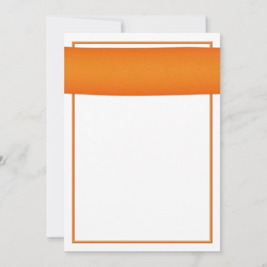 Gelbe Gerbera mit orangefarbenem Band Einladung (Rückseite)