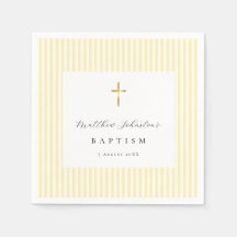 Gelbe geschlechtsneutrale Tauf-Papier-Servietten