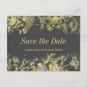 Gelbe gestrichene Blumen Ankündigungspostkarte