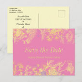 Gelbe gestrichene Blumen Ankündigungspostkarte (Vorne/Hinten)