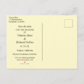 Gelbe gestrichene Blumen Ankündigungspostkarte (Rückseite)