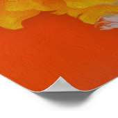 Gelbe gestrichene Blumen auf Orange Poster (Ecke)