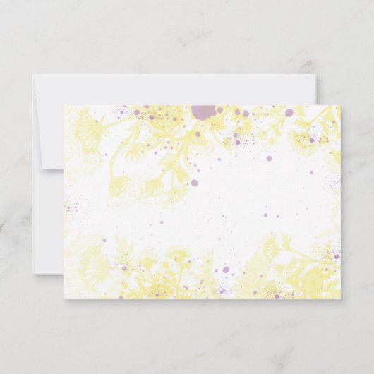 Gelbe gestrichene Blumen Dankeskarte (Rückseite)