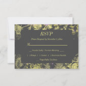 Gelbe gestrichene Blumen RSVP Karte (Vorderseite)