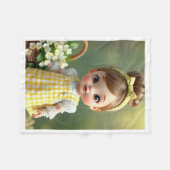 Gelbe Gingham-Baby-Puppe-Decke Fleecedecke (Vorderseite (Horizontal))