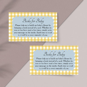 Gelbe Gingham-Blütenrand-Bücher Für Baby Shower Begleitkarte