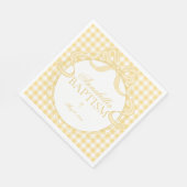 Gelbe Gingham Coquette Bogen Tauf Tischdekoration Serviette (Ecke)