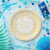 Gelbe Gingham Coquette-Schleife Brautparty Pappteller (Party)