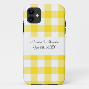 Gelbe Gingham-Gastgeschenke Hochzeiten Case-Mate iPhone Hülle