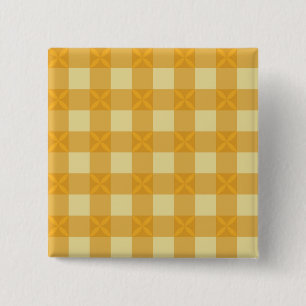 Gelbe Gingham & Gelbe Blüten Knöpfe Button