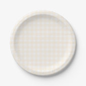 Gelbe Gingham-Karierte Babyparty Pappteller (Vorderseite)