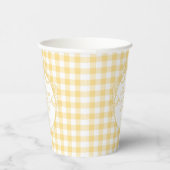 Gelbe Gingham-Kokette mit Schleife, Brautparty Pappbecher (Rechts)