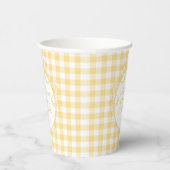 Gelbe Gingham-Kokette mit Schleife, Brautparty Pappbecher (Rechts)