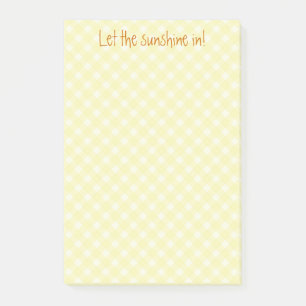 gelbe Gingham-Notizen Post-it Klebezettel