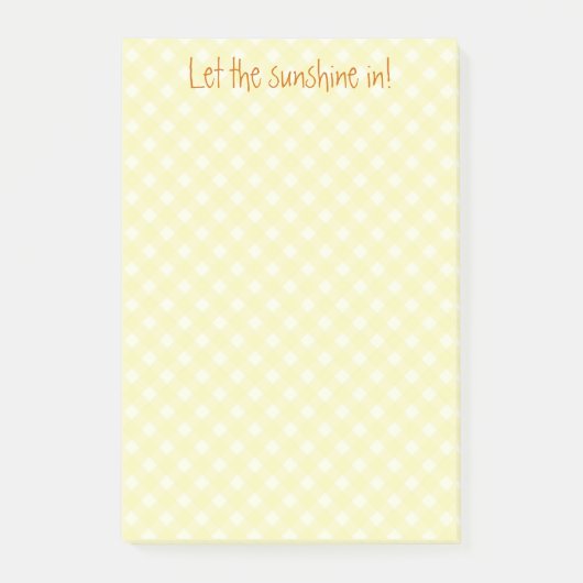 gelbe Gingham-Notizen Post-it Klebezettel (Vorderseite)