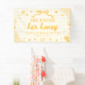 Gelbe Gingham-Schürze Sie fand ihren Honig-Jungges Banner (Insitu)