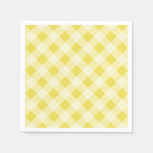 Gelbe Gingham-Servietten Serviette (Vorderseite)