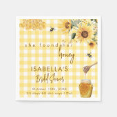 Gelbe Gingham Sie fand ihren Honig Brautparty Serviette (Vorderseite)