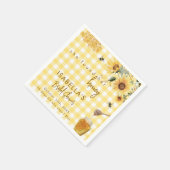 Gelbe Gingham Sie fand ihren Honig Brautparty Serviette (Ecke)