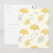 Gelbe Ginkgo-Fächerblätter wiederholen sich Postkarte (Vorne/Hinten)