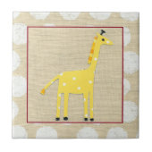 Gelbe Giraffe mit weißen Polka-Punkten Fliese (Vorderseite)