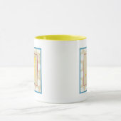 Gelbe Giraffe mit weißen Polka-Punkten Tasse (Zentrum)