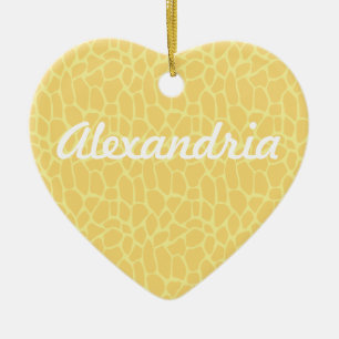 Gelbe Giraffe Print Keramik Ornament