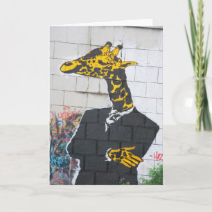 Gelbe Giraffengrußkarte Karte