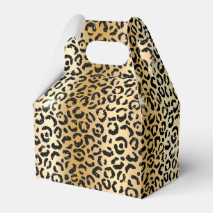 Gelbe Glam Gold Schwarzer Glitzer Leopard Geschenkschachtel