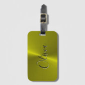 Gelbe glänzende Imitate Gepäckanhänger (Vorderseite Vertikal)