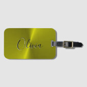 Gelbe glänzende Imitate Gepäckanhänger (Vorderseite (Horizontal))