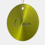 Gelbe glänzende Imitate Keramik Ornament (Links)