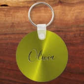 Gelbe glänzende Imitate Schlüsselanhänger (Vorderseite)