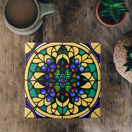 Gelbe Glaskuppel Kunst, Dichtung und Musik Fliese