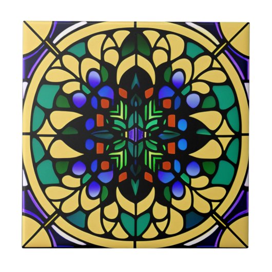 Gelbe Glaskuppel Kunst, Dichtung und Musik Fliese (Vorderseite)