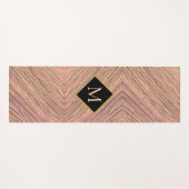 Gelbe Glitzer-Monogramm-Streifen Yogamatte (Vorderseite (Horizontal))