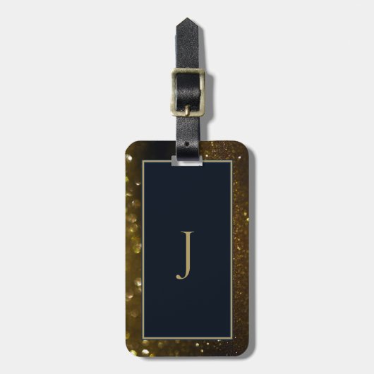 Gelbe Glitzern Gepäckmarke Gepäckanhänger (Vorderseite vertikal)