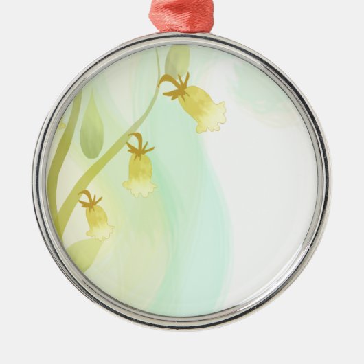 Gelbe Glocken Watercolor Wash Silbernes Ornament (Vorne)