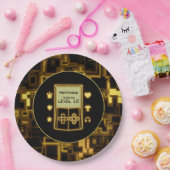 Gelbe Glow-Handheld-Konsole Pappteller (Party)