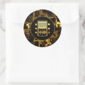 Gelbe Glow-Handheld-Konsole Runder Aufkleber (Tasche)