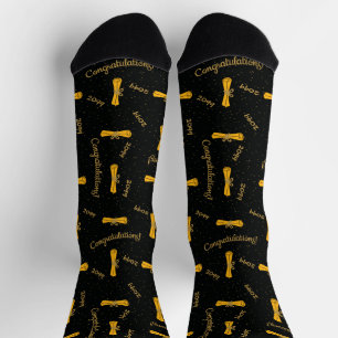 Gelbe Glückwunsch-Diplom-Klassenjahr-Socken Socken