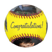 Gelbe Glückwünsche Grad Graduierung Cap 2 Foto Baseball (Rückseite)