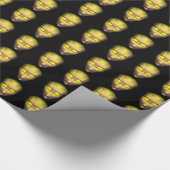 Gelbe glühende Alien Geschenkpapier (Ecke)