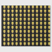 Gelbe glühende Alien Geschenkpapier (Flach)