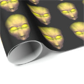 Gelbe glühende Alien Geschenkpapier (Rolleneckpunkt)