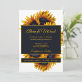 Gelbe Goldblumen | Moderne Sommerhochzeit Einladung (Stehend Vorderseite)